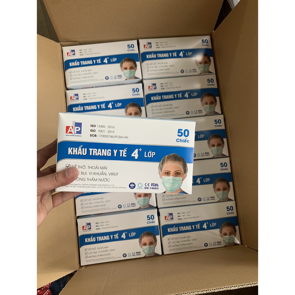 khẩu trang y tế An phú 4 lớp - 50 cái / hộp . | BigBuy360 - bigbuy360.vn