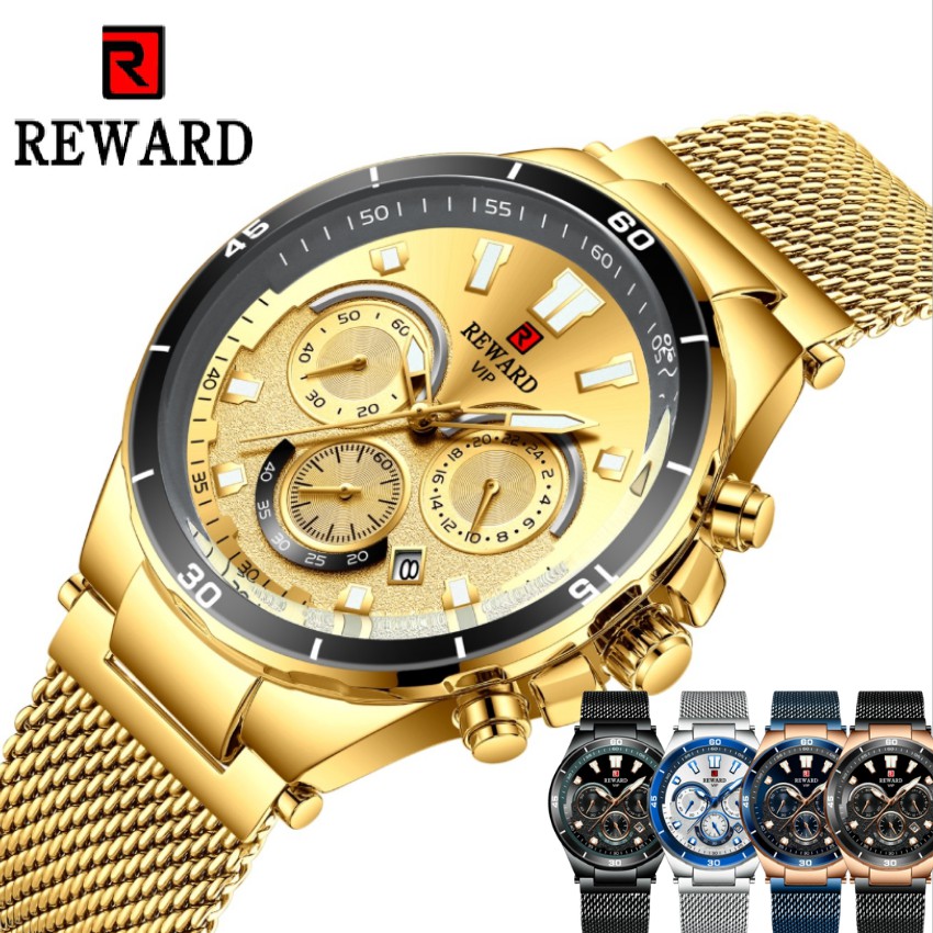 Đồng Hồ Nam Reward KT82003 Gold Chính Hãng 2022 NEW Bảo Hành 12 Tháng Top Brand Luxury II Made in HongKong