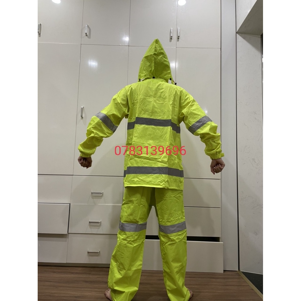 Áo mưa phản quang giao thông - áo mưa 2 lớp phản quang chất lượng cao