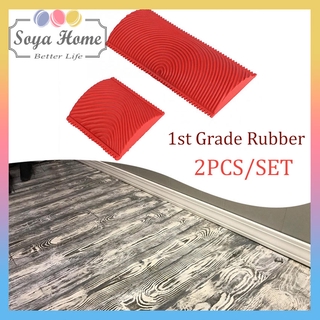 Set 2 dụng cụ tạo vân gỗ sơn tường Cọ sơn giả gỗ cao su trang trí tường DIY