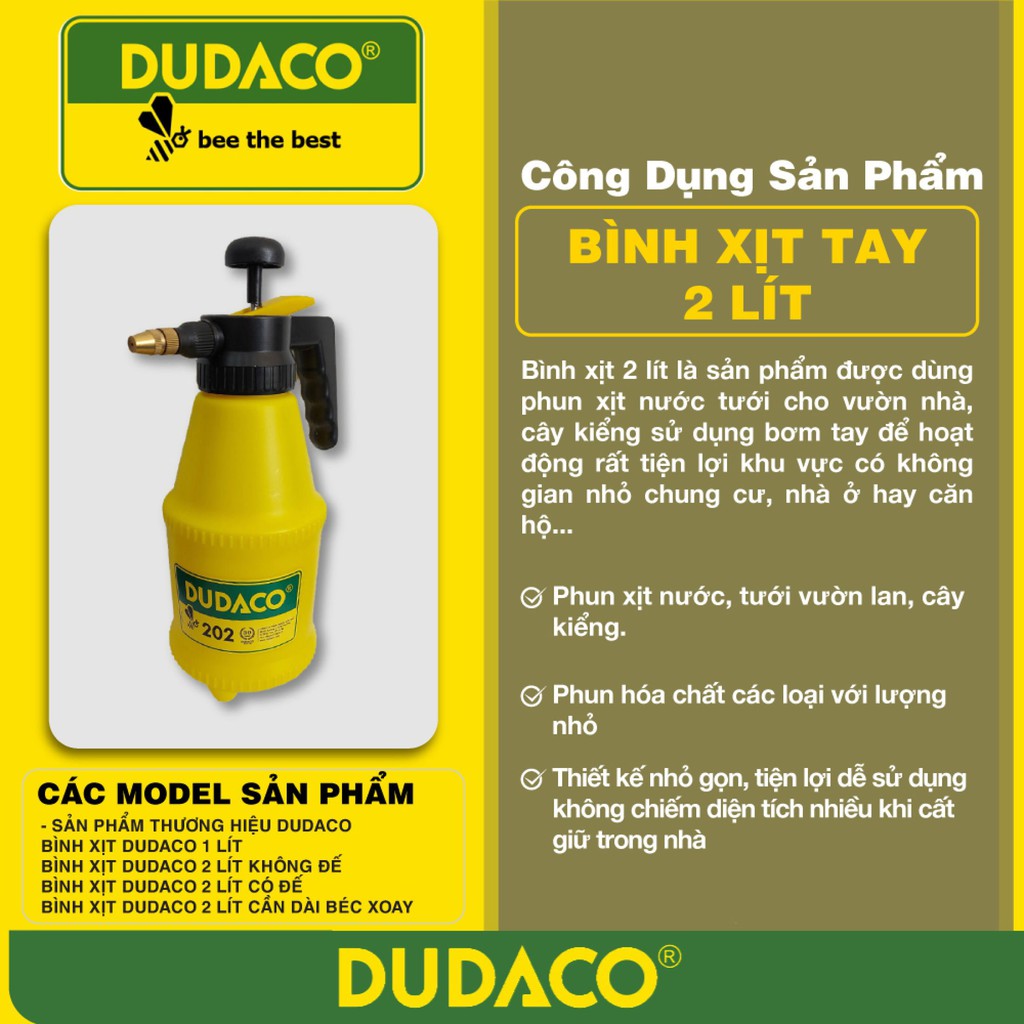Bình Xịt Phun Sương Tưới Nước, Tưới Cây Dudaco 202