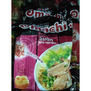 Combo 3 gói Mì tôm Omachi vị sườn, bò, tôm, xốt spaghetti 78g