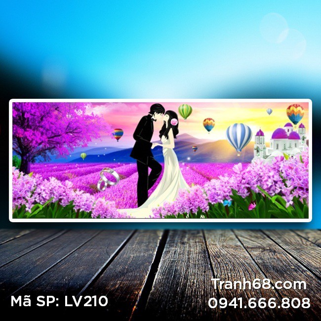 Tranh đính đá Tình Yêu Vĩnh Cửu LV210 kích thước 110*50cm.
