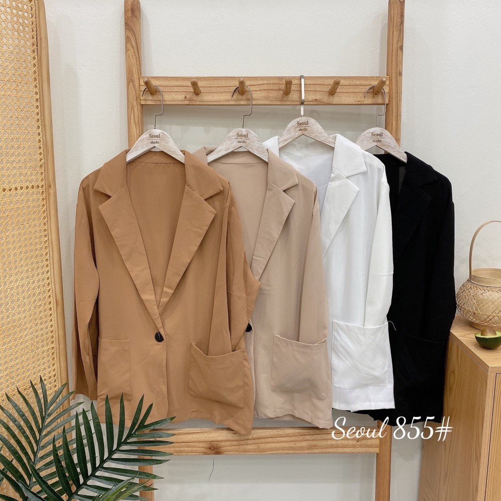 Áo Blazer Trơn Vintage Áo Vest Phong Cách Hàn Quốc Thời Trang Cho Nữ MS1856 | BigBuy360 - bigbuy360.vn