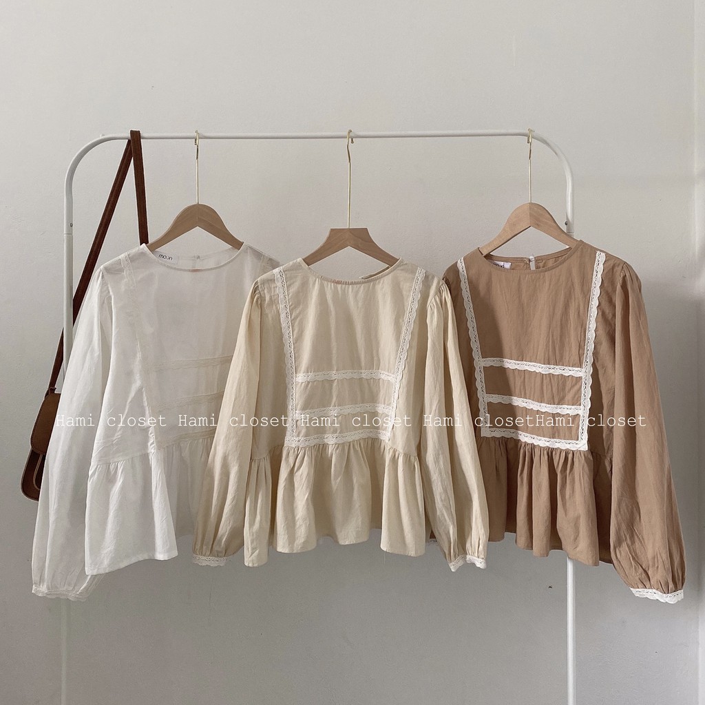 Áo babydoll viền ren chân xòe hàng quảng châu cao cấp chất mịn mát mã A014