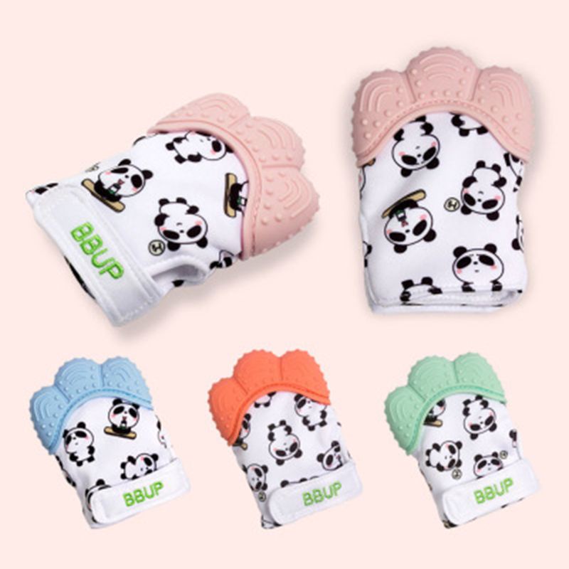 Set 2 Găng Tay Hình Gấu Trúc Dễ Thương Cho Bé Sơ Sinh Mọc Răng
