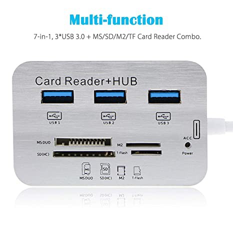 Bộ Chia USB 3 Cổng 3.0 + Đầu Đọc Thẻ Nhớ Đa Năng - HUB USB 3.0/3.1 + Card Reader 5/10 Gbps