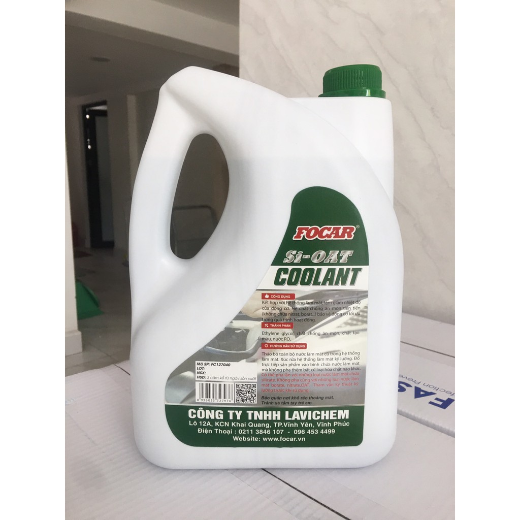 Nước làm mát động cơ ô tô Focar Green Coolant 4L
