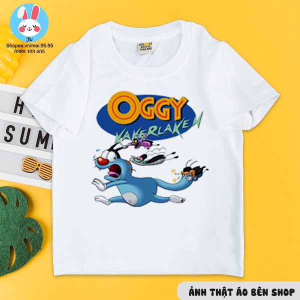 Áo thun hoạt hình oggy và những chú gián tinh nghịch cho bé nhiều kích thước,áo in hình oggy