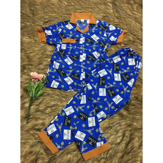 Đồ pijama tay ngắn quần dài. Chất kate lụa