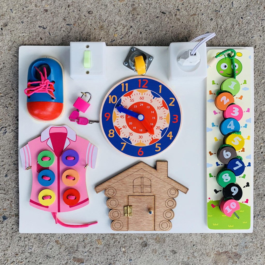 Bảng Bận Rộn Bằng Gỗ Benrikids Cho Bé Phát Triển Trí Não Và Các Kỹ Năng Cơ Bản_Có Phân Loại