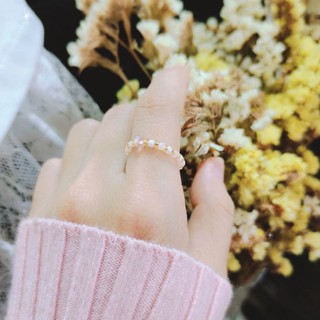 Nhẫn nữ hạt cườm thủy phong cách Hàn
