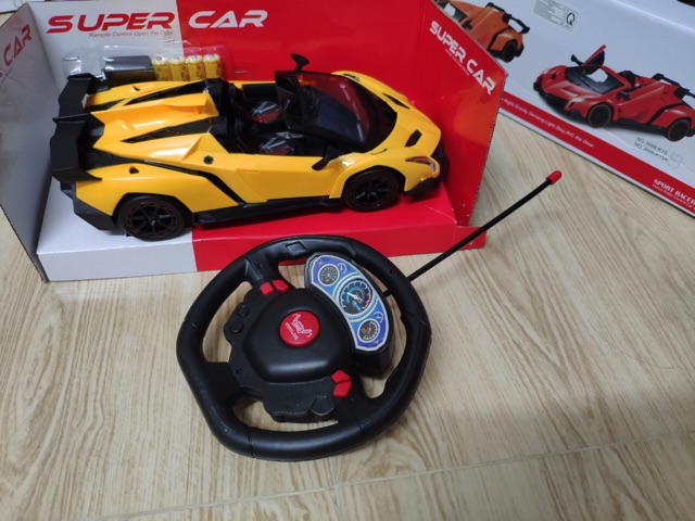 🔥 Xe Điều Khiển Lamborghini Pin Sạc - Remote Kiểu Vô Lăng 🔥 3 Màu - Loại có mui & mui trần