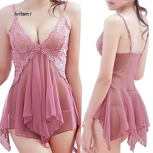 Váy ngủ hai dây phối voan mỏng xếp li siêu gợi cảm | BigBuy360 - bigbuy360.vn