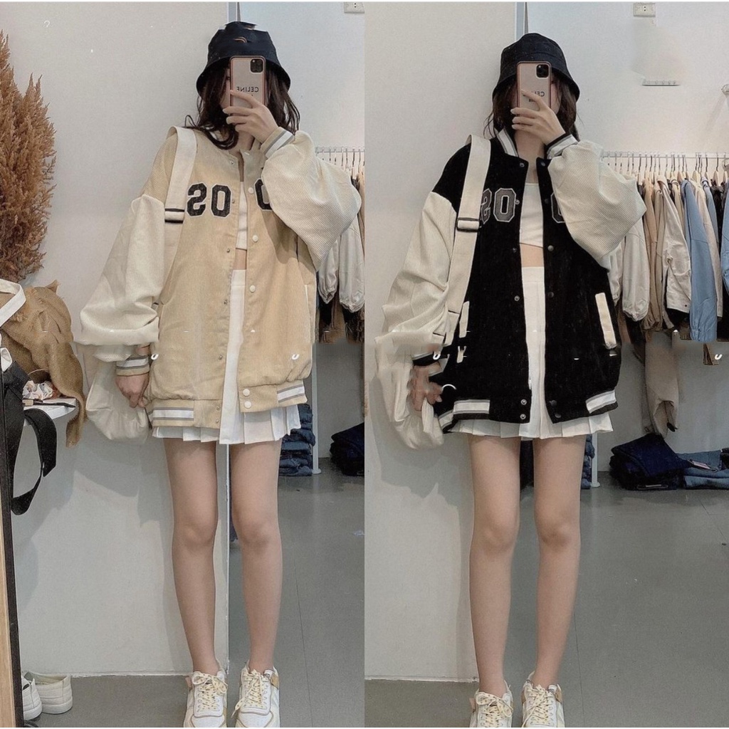 Áo khoác Bomber Nam Nữ - Áo Khoác Nhung Tăm thêu chữ CHOOSE 2 lớp Daski | BigBuy360 - bigbuy360.vn