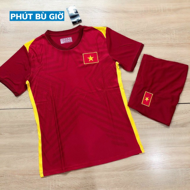 Áo Bóng Đá Thể Thao Đá Banh Tuyển VN/ VIỆT NAM ĐỎ Mẫu Mới Sân Nhà Chất Thun Thái Cao Cấp - Phút Bù Giờ Sport