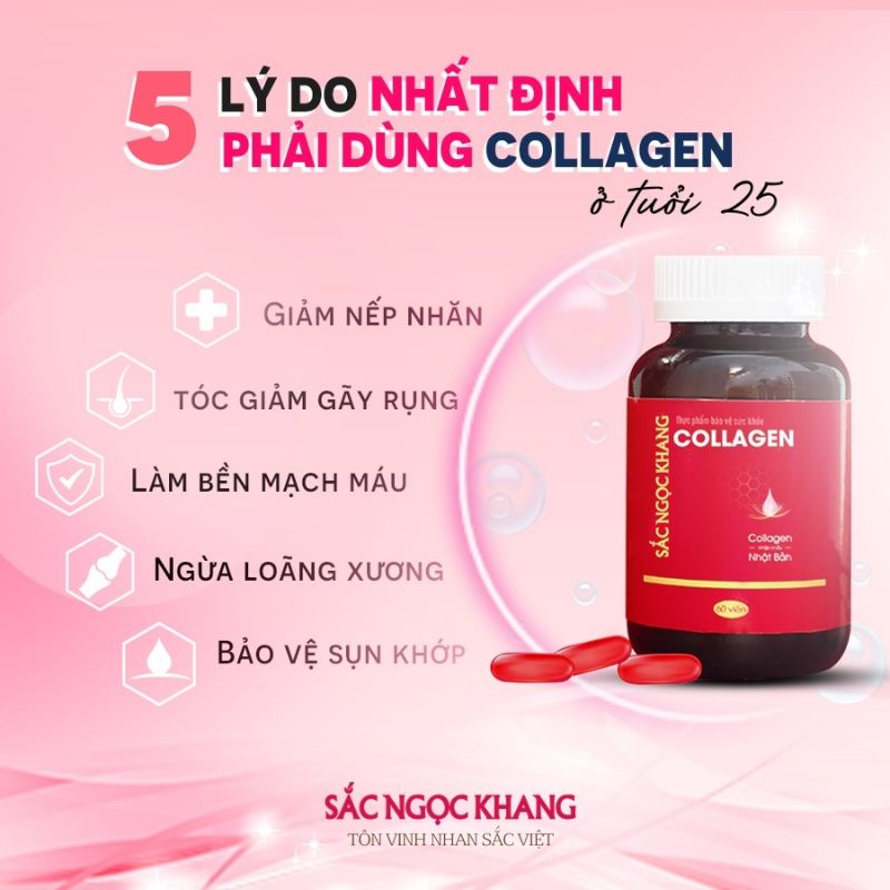 viên uống collagen sắc ngọc khang (hộp 120v) tôn vinh nhan sắc Việt