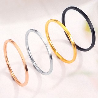 Nhẫn Thép Titan Mạ Vàng 24k Thiết Kế Đơn Giản Cho Cặp Đôi