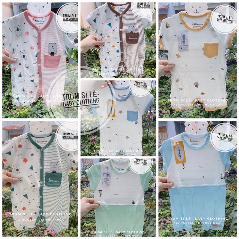 Bộ liền thân, bộ body cộc tay sợi tre chính hãng father care