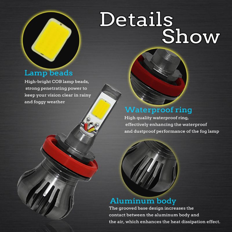 Bộ 2 Bóng Đèn Led Phá Sương Mù Tiết Kiệm Năng Lượng 12V / 40W Chuyên Dụng Cho Xe Hơi