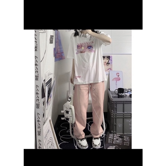 Quần jean hồng hàng order taobao