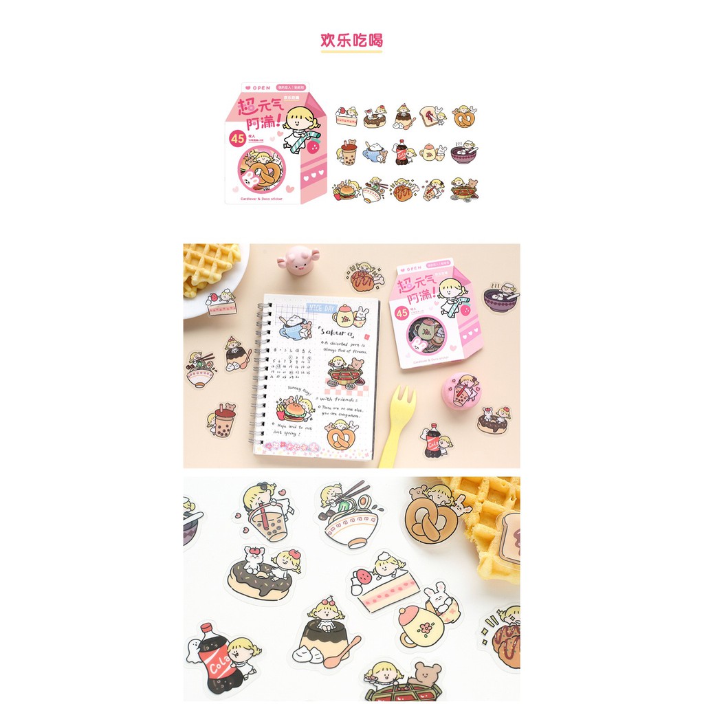 Bộ Sticker / Hình dán Họa Tiết Em Bé Dễ Thương (45 Hình)