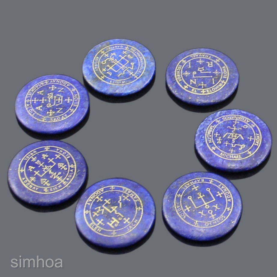 7 miếng đá pha lê tự nhiên Reiki Lapis Lazuli