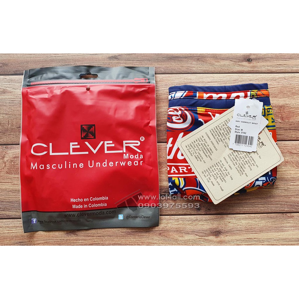 [AUT.] Quần bơi nam Clever 0162 Way Swim Brief Red | BigBuy360 - bigbuy360.vn