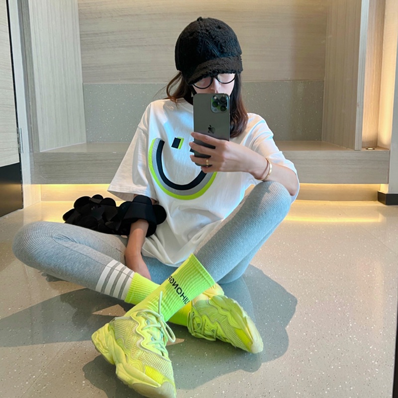 NRVP Áo thun tay ngắn cổ tròn 100% cotton thời trang phong cách Hàn Quốc cho nữ