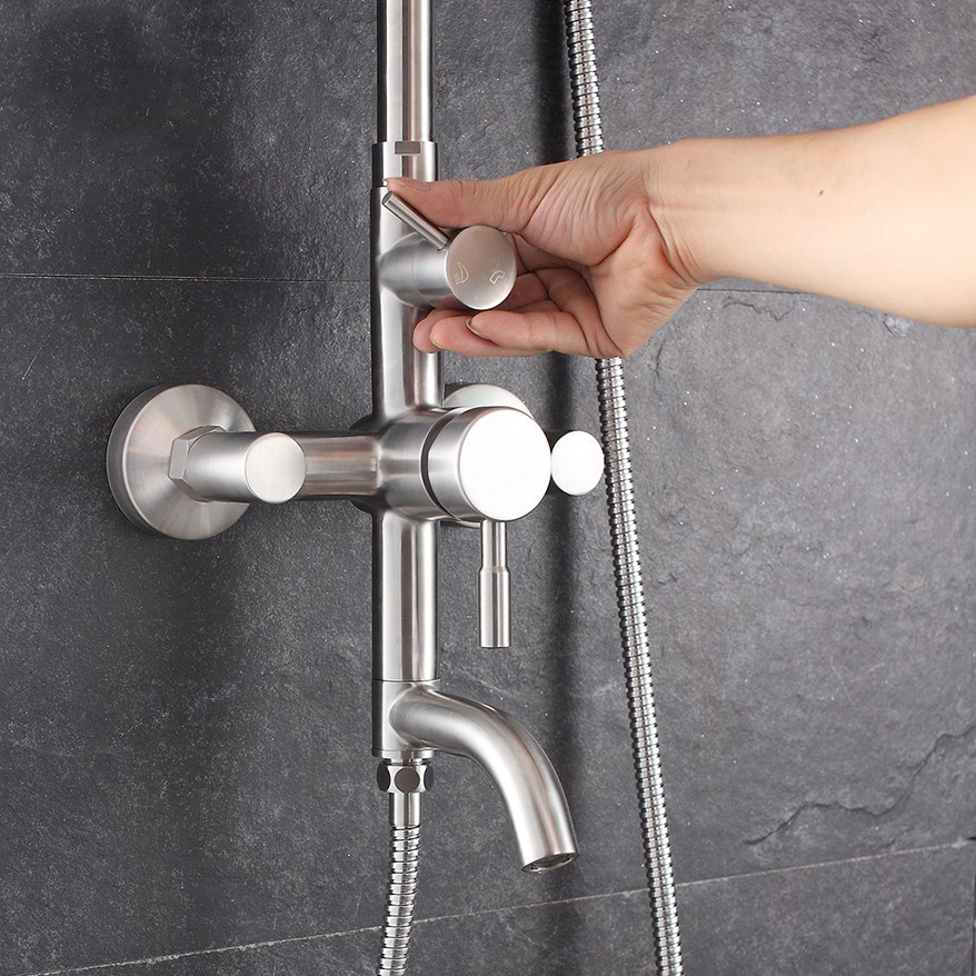 [ Hàng Mới Về ] Bộ sen cây tắm đứng nóng lạnh Bát Sen Tròn Inox 304 Giá Tốt