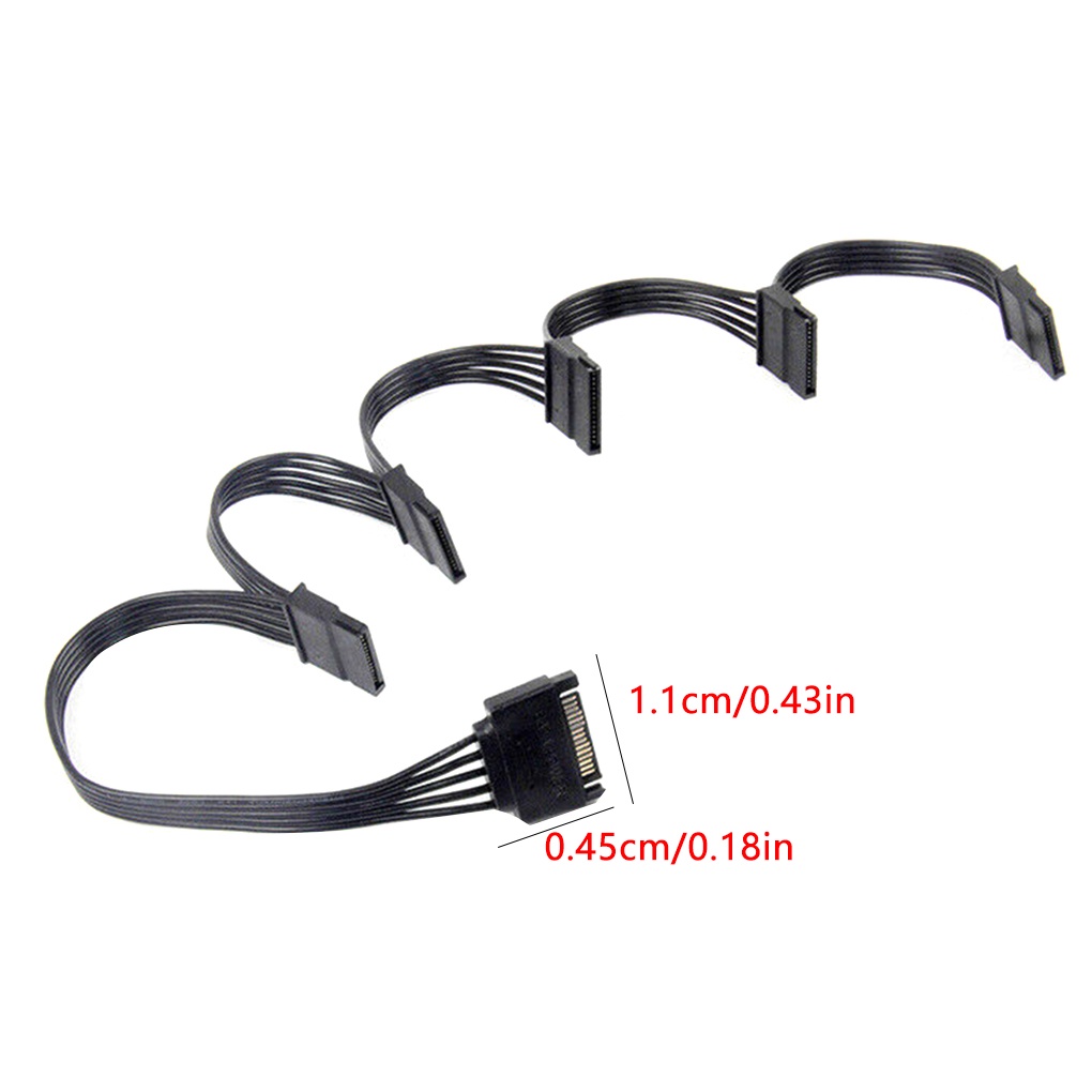 MC-18AWG One for Five Serial Ports SATA 15Pin Hard Drive Power Cable Extension Line Cable