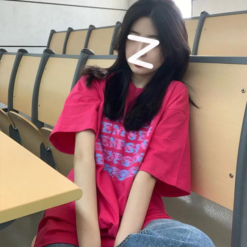 NRVP Áo thun 100% cotton tay ngắn cổ tròn thời trang mùa hè phong cách Hàn Quốc cho nữ