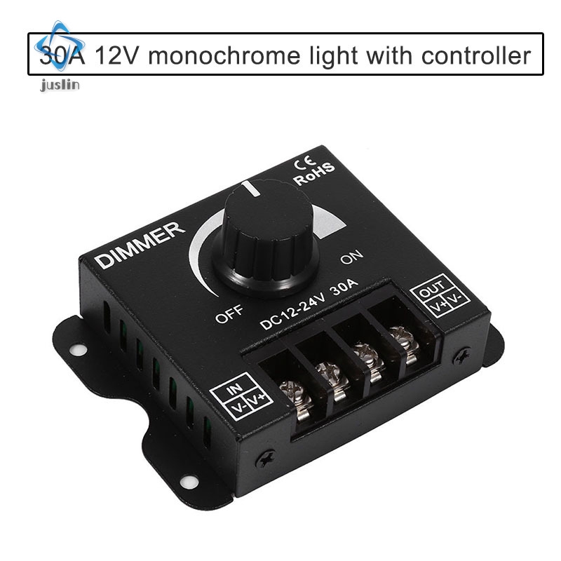 12V-12V 30A Metal LED Switch Dimmer Controller Manual Operation for Strip Light