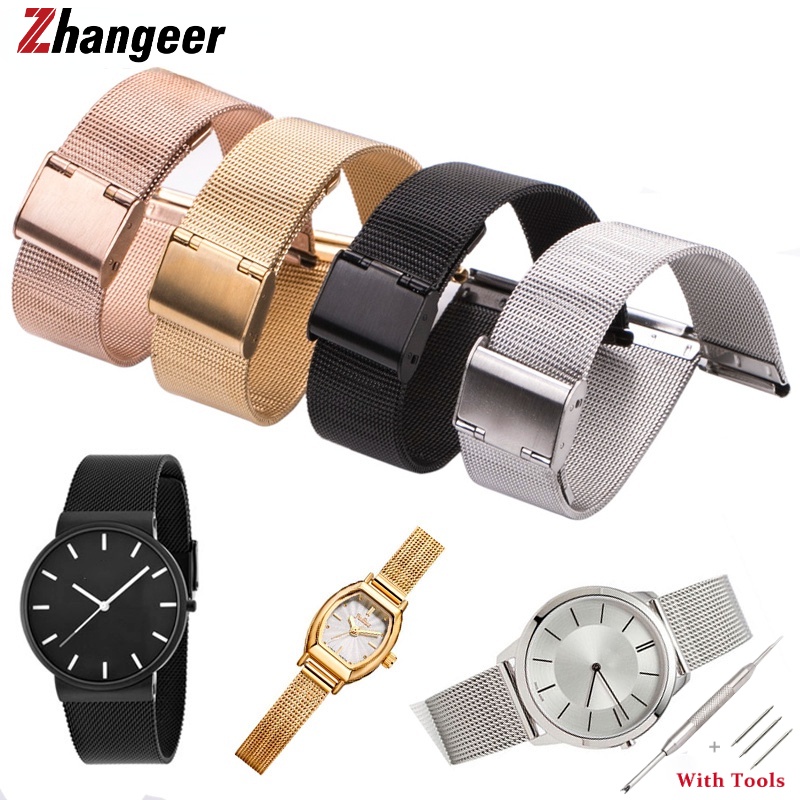 Dây Đeo Đồng Hồ Bằng Inox Cao Cấp 8 10 12 14 16 17 18 19 20 21 22 24mm