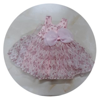 Đầm ren hoa nơ eo bé gái đi tiệc i 10-40kg