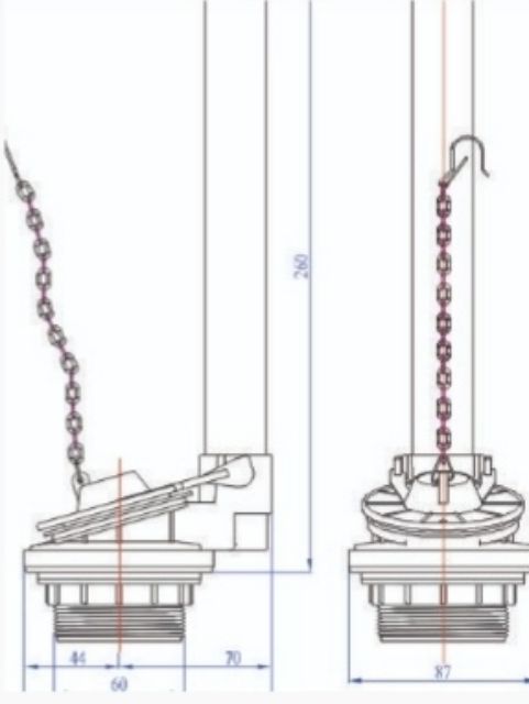 BỘ XẢ BỒN CẦU KÉT RỜI (2 KHỐI) GẠT TRƯỚC PISTON VS013 HÙNG ANH