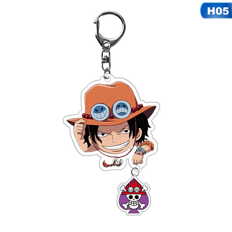flowersqueen Móc khóa hình nhân vật hoạt hình One Piece dễ thương