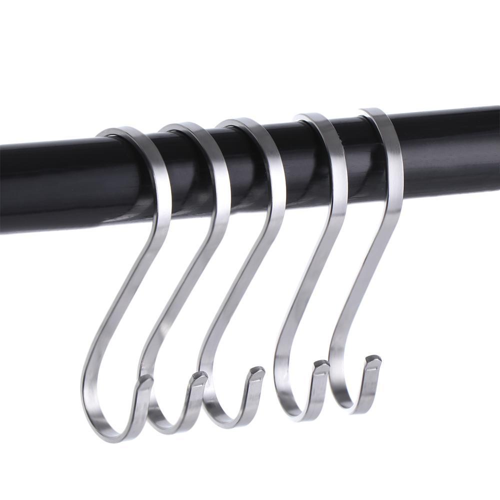Set 5 Móc Treo Đồ Hình Chữ S Bằng Thép Không Gỉ Chất Lượng Cao