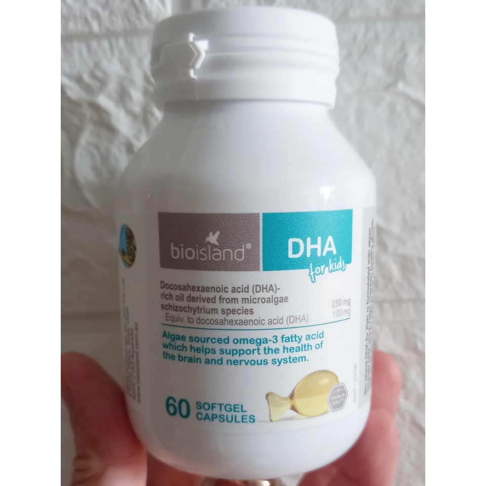 DHA bioisland lọ 60 viên cho bé từ 7 tháng tuổi ( úc). Dha cho bé yêu nhanh nhẹn và thông minh.