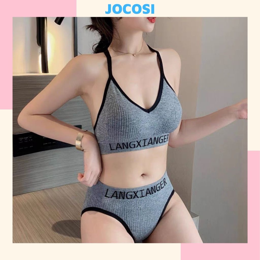 Bộ đồ lót nữ sexy siêu gợi cảm, áo bra nữ quyến rủ in chữ tạo điểm nhấn JOCOSI 3349
