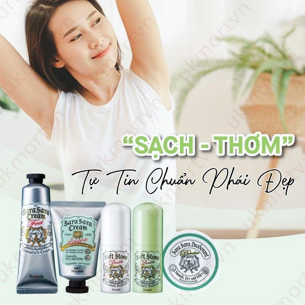 Lăn Khử Mùi Deonatulle Đá Khoáng Làm Sáng Da 20g Soft Stone W Double Deodorant #Color Control