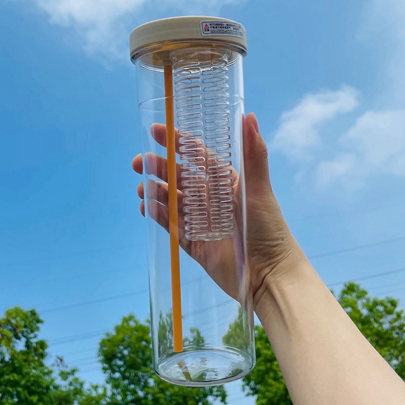 Bình NướcThể Thao Trong SuốtFREESHIPBình Nước Trong Suốt Dung Tích 700ml Có Ống Hút Tiện Dụng