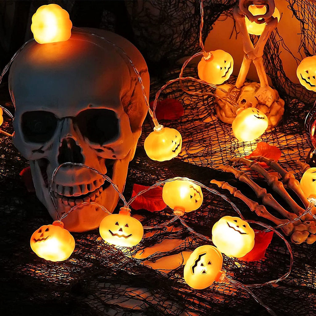 Dây Đèn LED 20 Bóng Hình Bí Ngô Trang Trí Halloween
