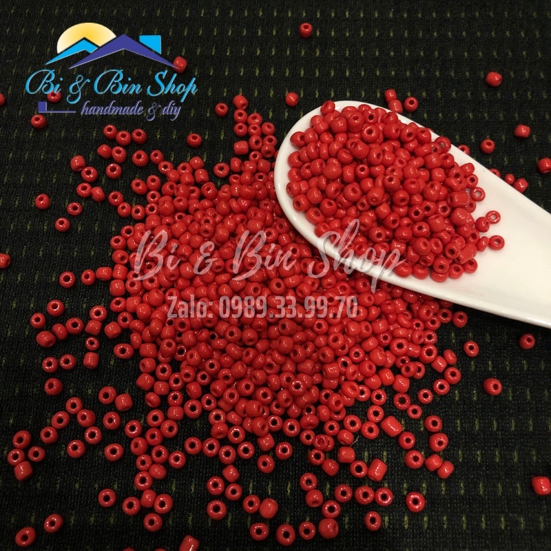 90g Hạt Cườm Đại 4mm Màu Sứ Đính Kết Trang Phục, Làm Trang Sức Handmade