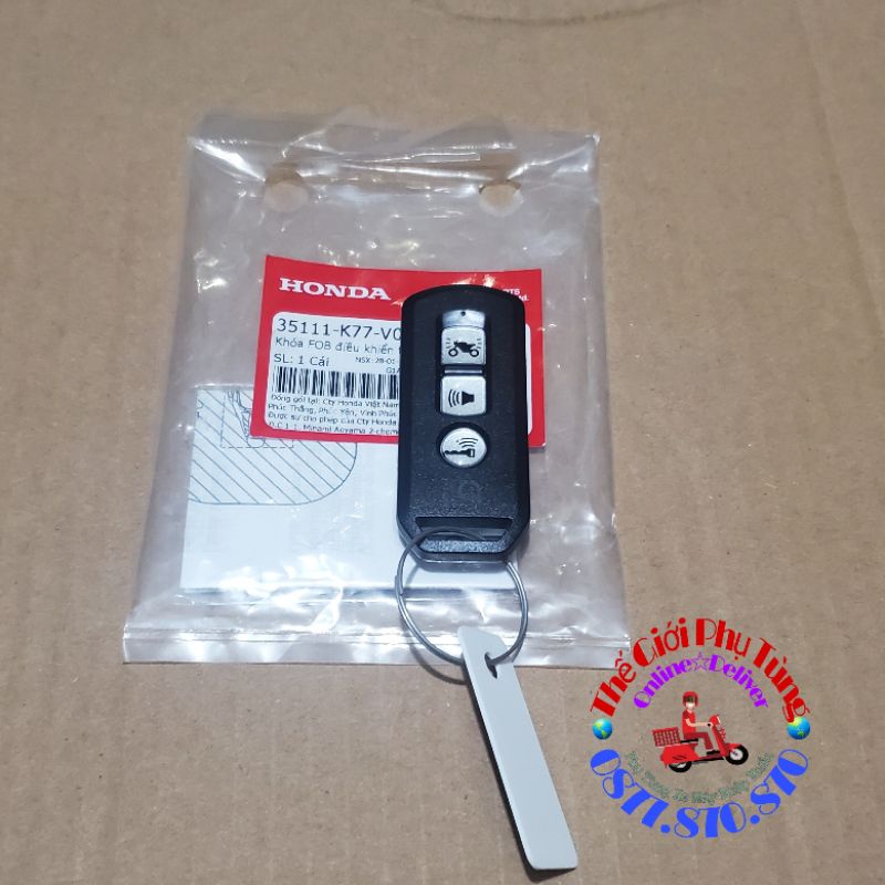 REMOTE K77 - FOB CHÌA KHÓA SMARTKEY SH VIỆT 2017-2019, SH MODE 2017-2019 ZIN MỚI