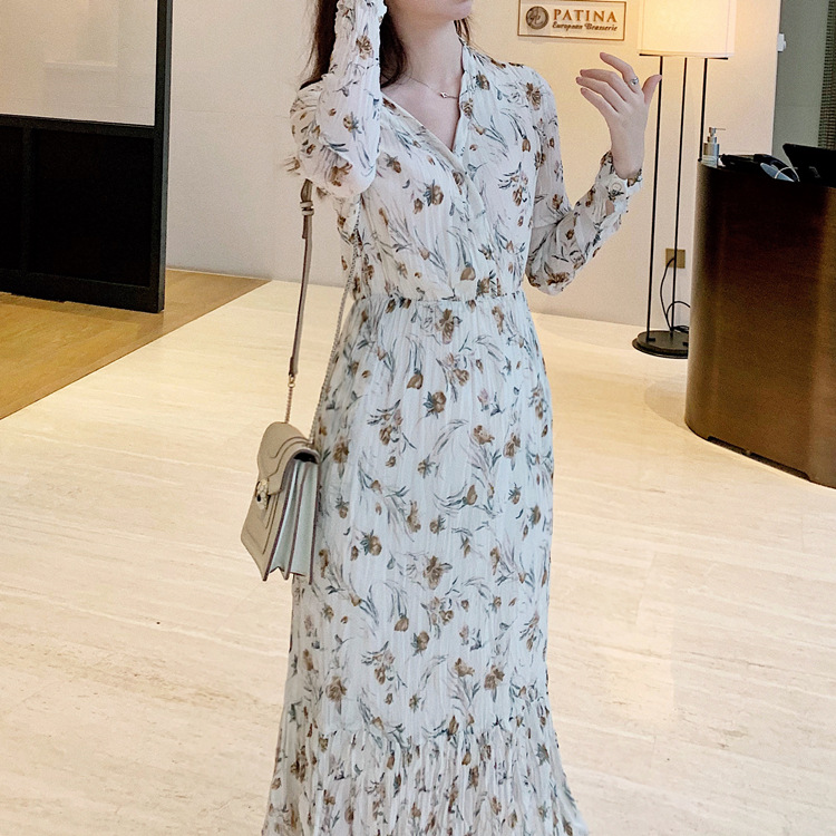 Chân Váy Voan Hoa Dáng Chữ A Phong Cách Retro Hàn Quốc 2021 váy hoa nhí