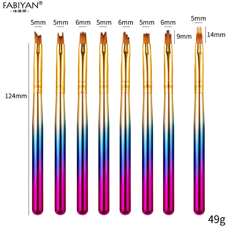 Set 8 Cọ vẽ FABIYAN trang trí móng tay nghệ thuật