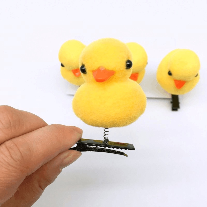 Kẹp Tóc Hình Trái Tim/Gấu/Vịt Vàng Nhỏ Nhắn Phù Hợp Làm Quà Cho Bé
