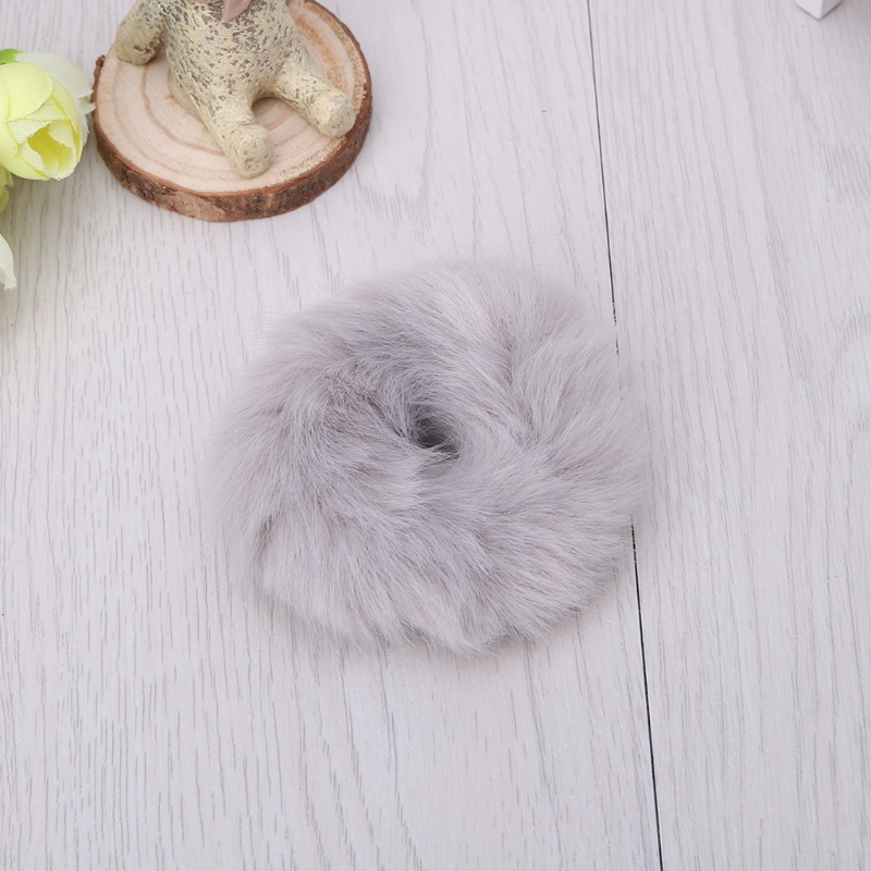 Dây buộc tóc cao su co giãn phối lông giả thời trang cho nữ