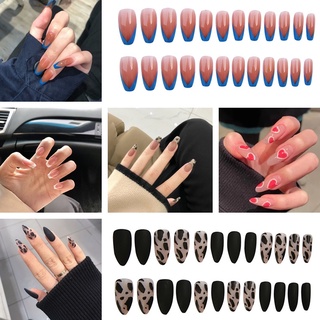 Set 24 móng tay giả trang trí nghệ thuật tự làm họa tiết đa dạng